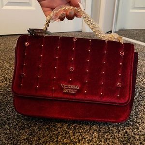 Victoria's Secret Red Velvet Crossbody Handbag